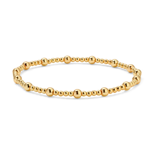 Gold Mixed Size Bead Bracelets