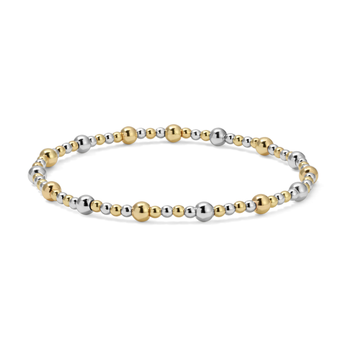 Gold & Silver Mixed Size Bead Bracelets