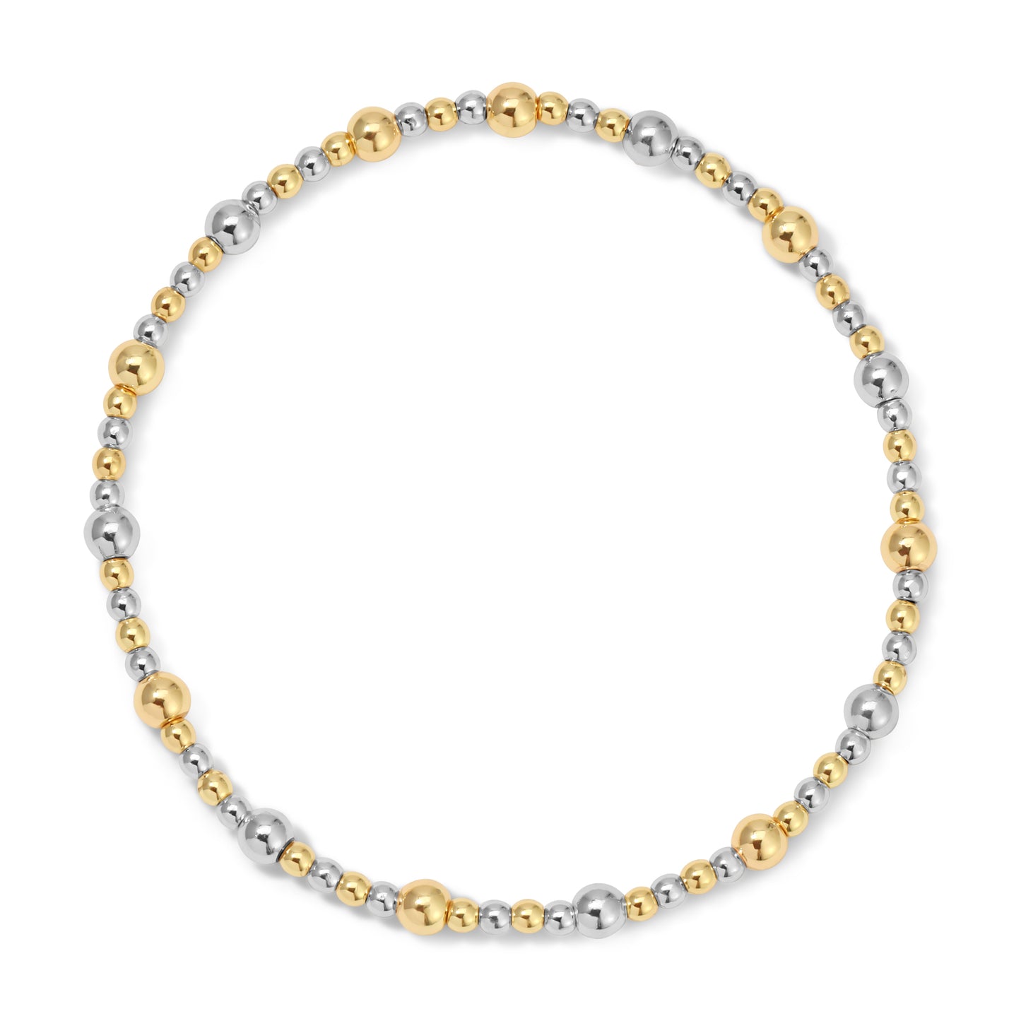 Gold & Silver Mixed Size Bead Bracelets