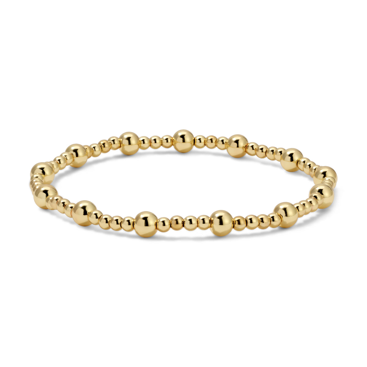 Gold Mixed Size Bead Bracelets