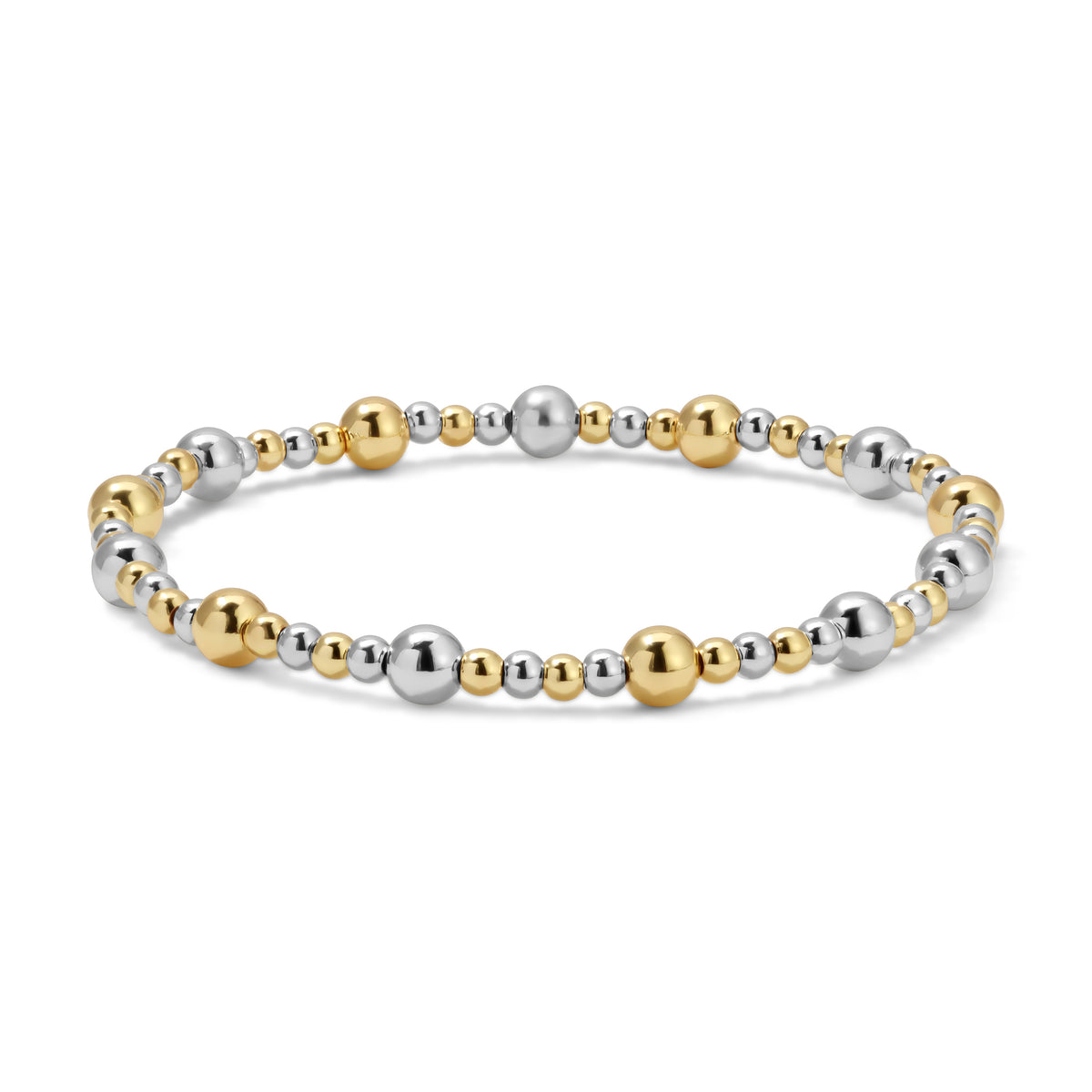 Gold & Silver Mixed Size Bead Bracelets