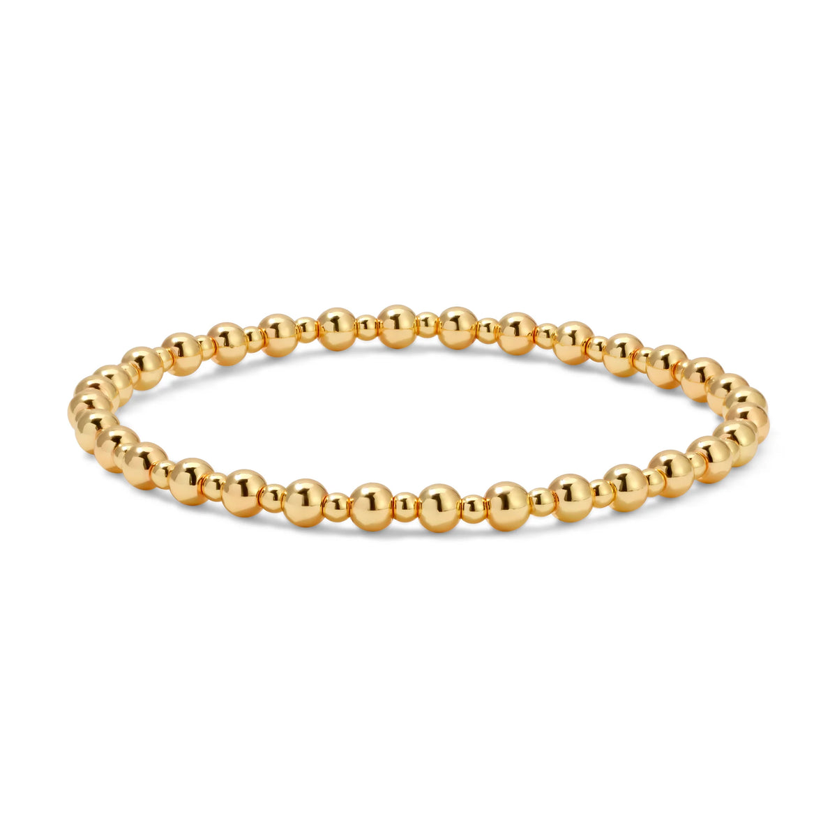 Gold Mixed Size Bead Bracelets