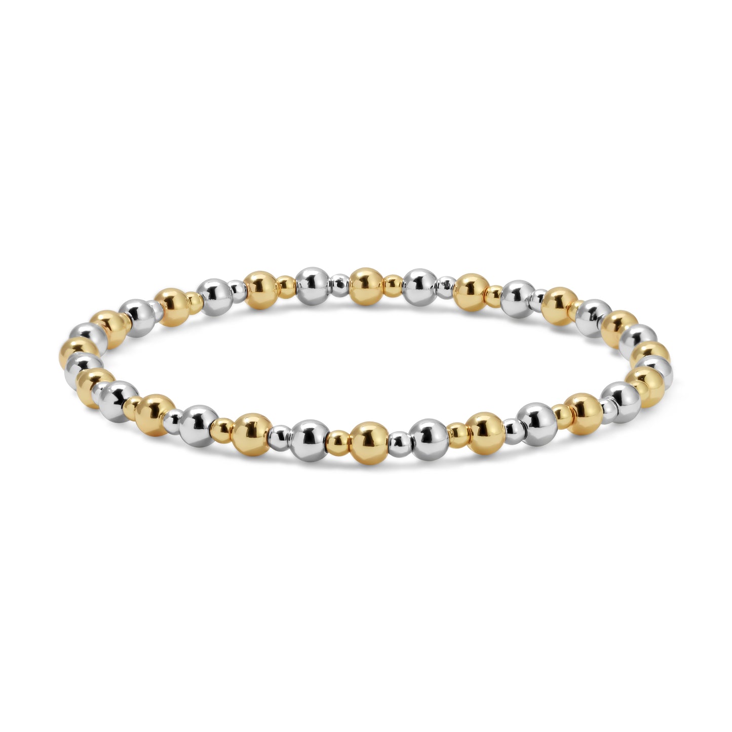Gold & Silver Mixed Size Bead Bracelets