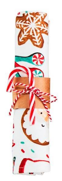 Rolled Towels With Candy Canes