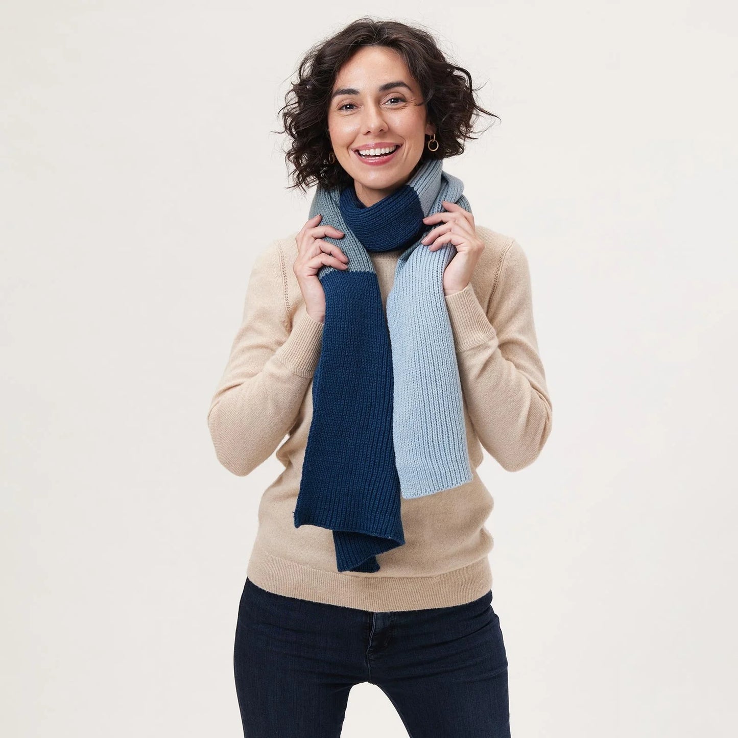 Color Block Knit Scarf