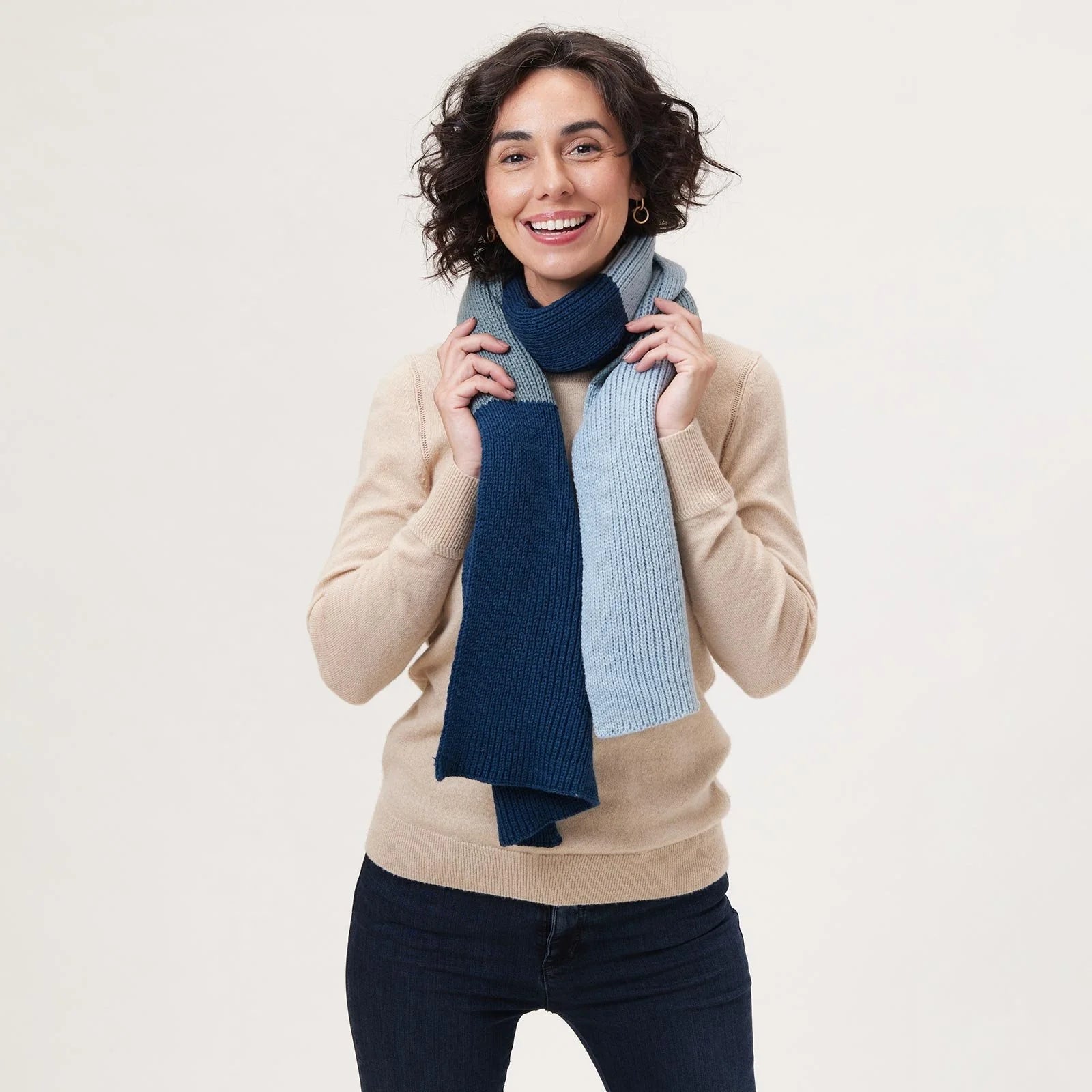 Color Block Knit Scarf
