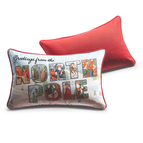 Vintage Postcard Lumbar Pillow