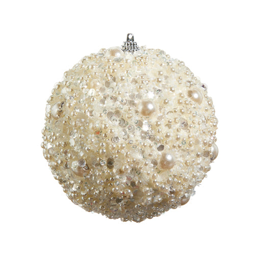Pearl Embellished Ball Ornament