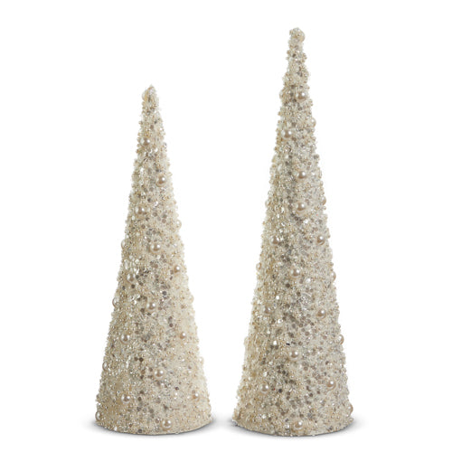 Pearl Embellished Cone Trees