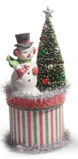 Retro Christmas Friends Box Snowman