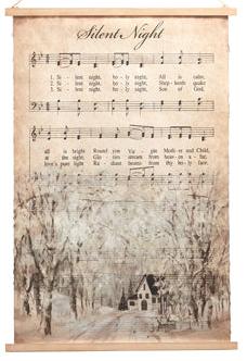 Music Sheets Hanging Tapestry Silent Night