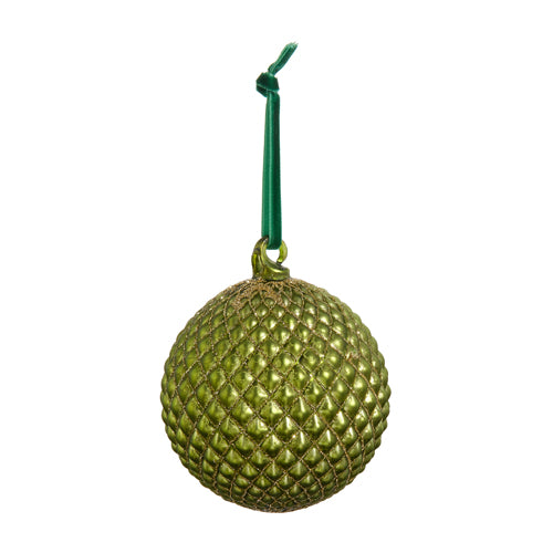 Quilted Ball Ornament Green