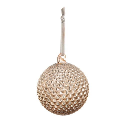 Quilted Ball Ornament Champagne