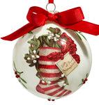 Vintage Christmas Wishes Ball Ornament Stocking