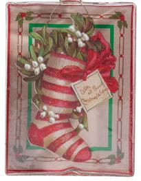 Vintage Christmas Wishes Disc Ornament Stocking