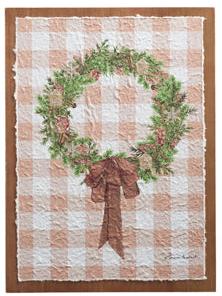 Gingerbread Gingham Greenery Wall Art Wreath