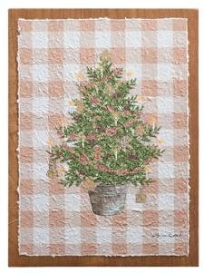 Gingerbread Gingham Greenery Wall Art Christmas Tree