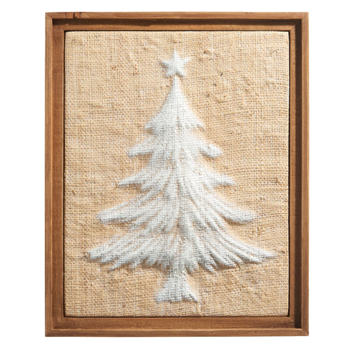 Stamped Textured Tree Framed Wall Art