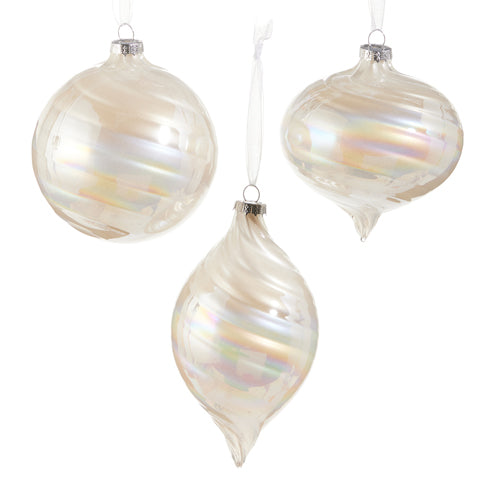 Pearlescent Swirl Ornaments