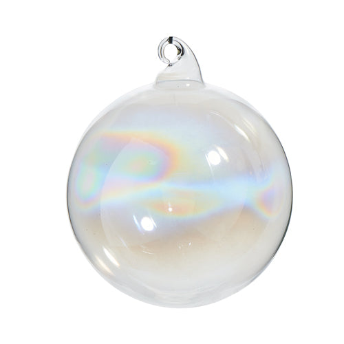 Iridescent Sheer Blown Glass Ball Ornament