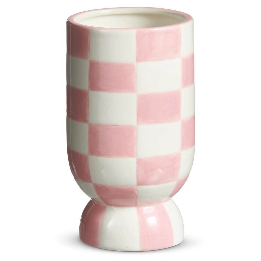 Pink Checkerboard Vase