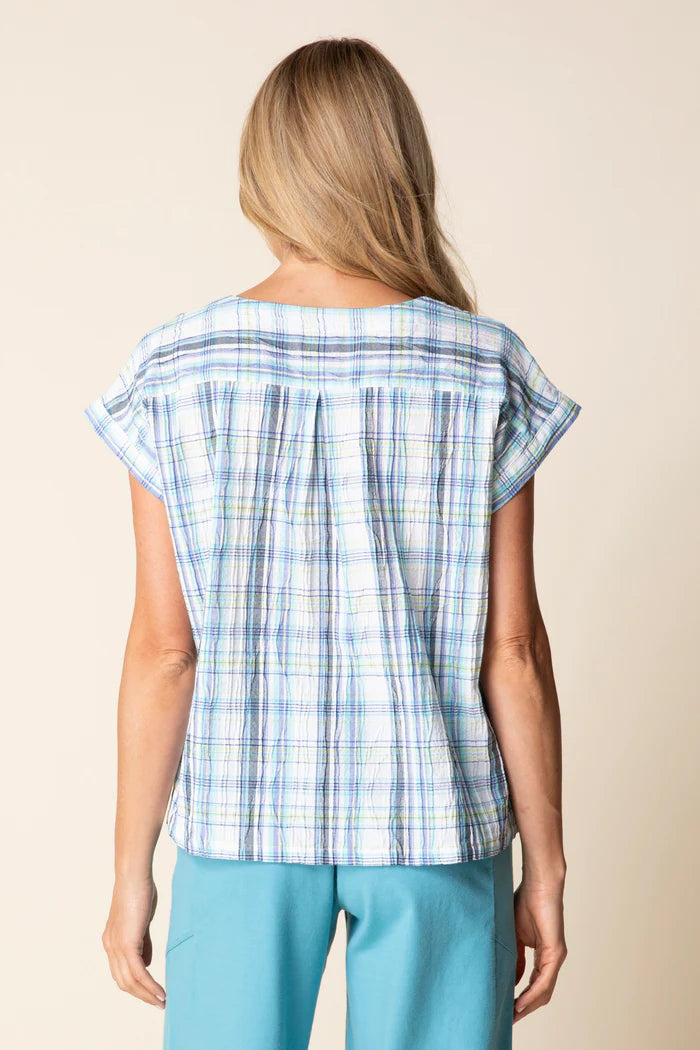 Habitat Blurred Plaid Button Pullover