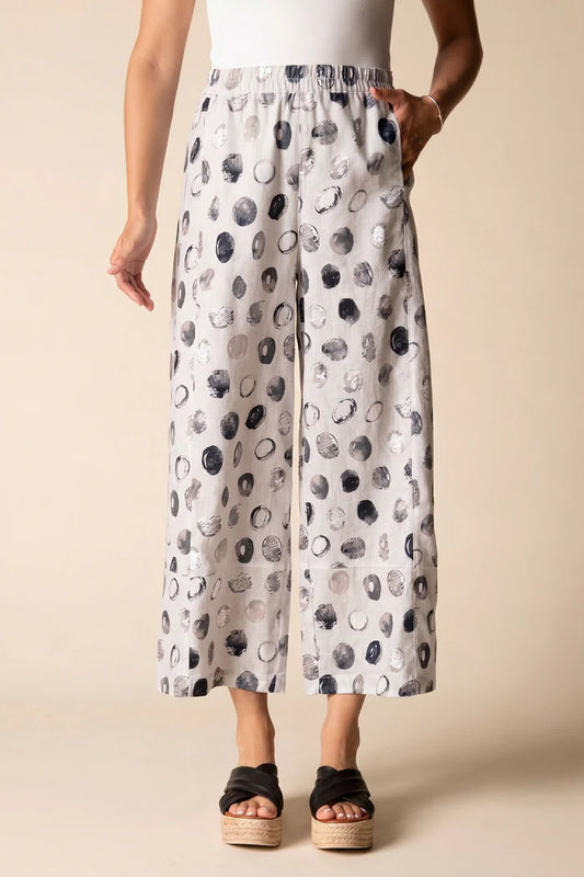Habitat Linen Dot Seamed Crop Pant