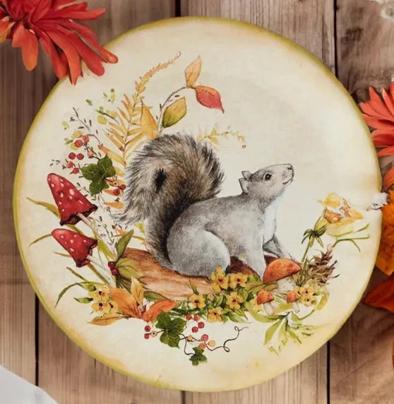 Woodland Critters Fall Dessert Plate