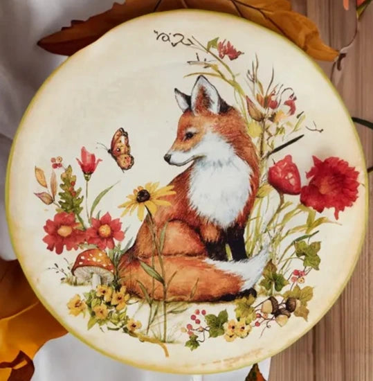 Woodland Critters Fall Dessert Plate