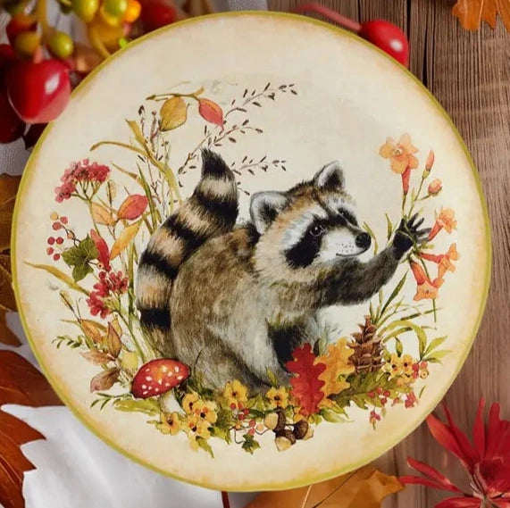 Woodland Critters Fall Dessert Plate