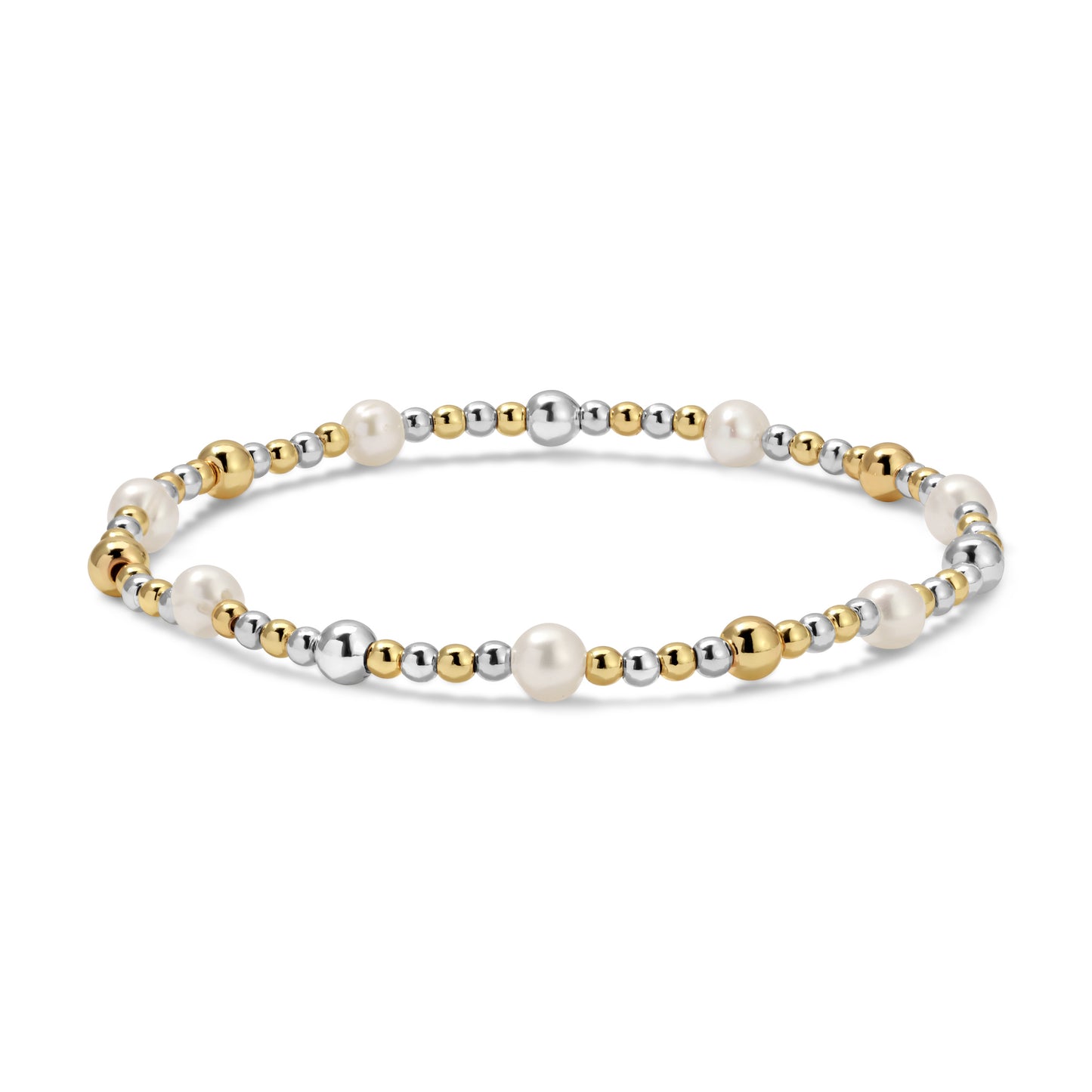 Silver-Gold Mixed Pearl Bracelet