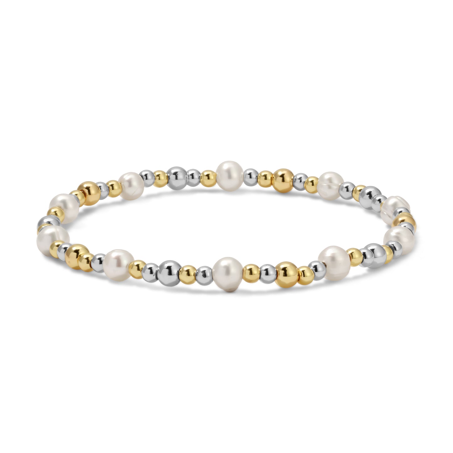 Silver-Gold Mixed Pearl Bracelet