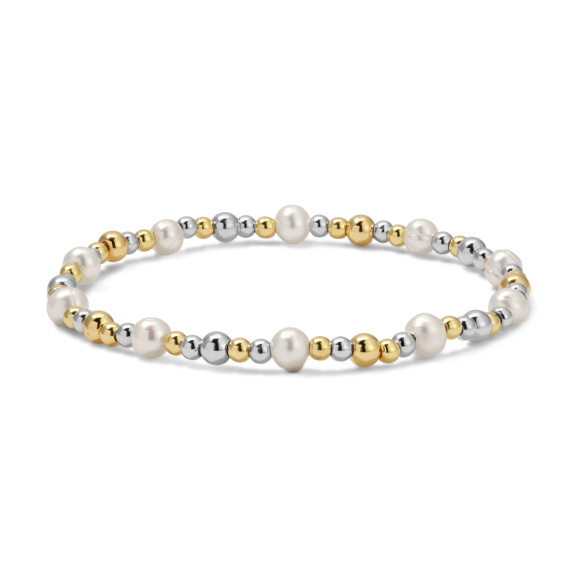 Silver-Gold Mixed Pearl Bracelet