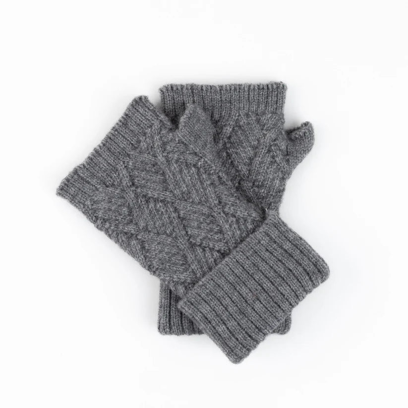 Kristen Herringbone Fingerless Gloves December