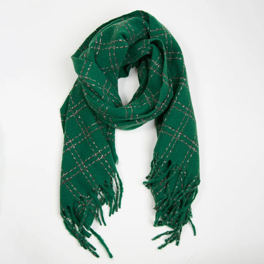 Riley Plaid Fringe Scarf