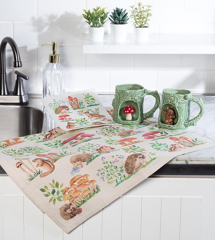 Mushrooms & Critters Kitchen Towel