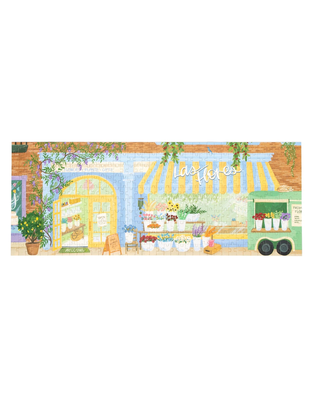 Flower Shop - 400 Piece Panoramic Jigsaw Puzzle