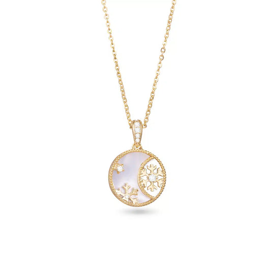 Gold Snowflake Ornament Necklace