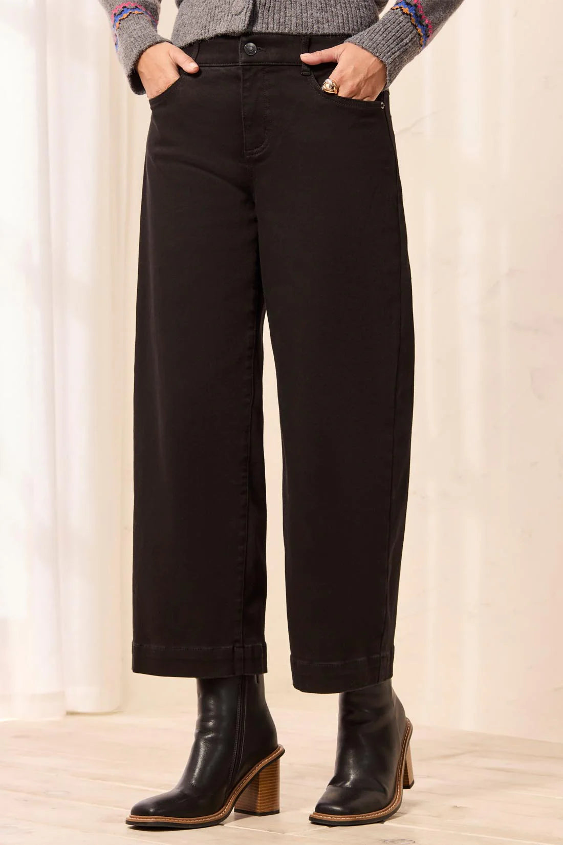 Tribal Audrey Boundless Stretch Crop Wide Leg Denim Jeans