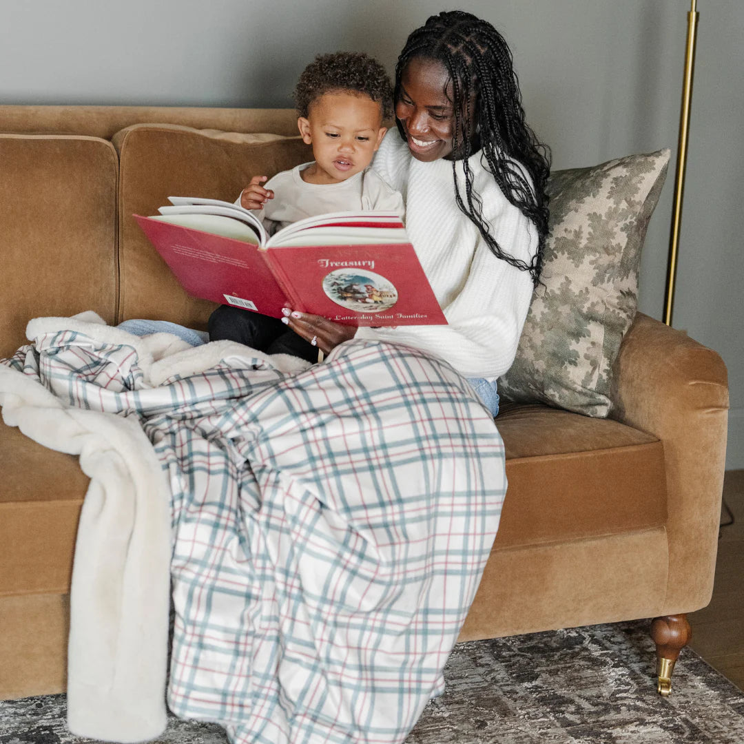 Holiday Minky/Faux Fur Throw Blanket - Holiday Plaid