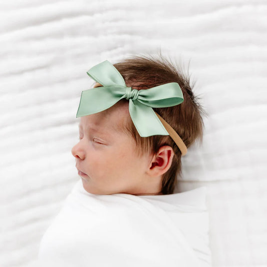 Satin Bow - Sage Headband