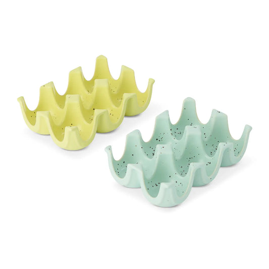 6 Section Speckled Ceramic Egg Tray