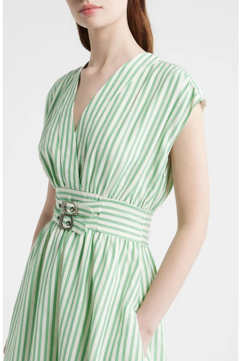Zoe And Claire Stripe Fit & Flare Midi Dress