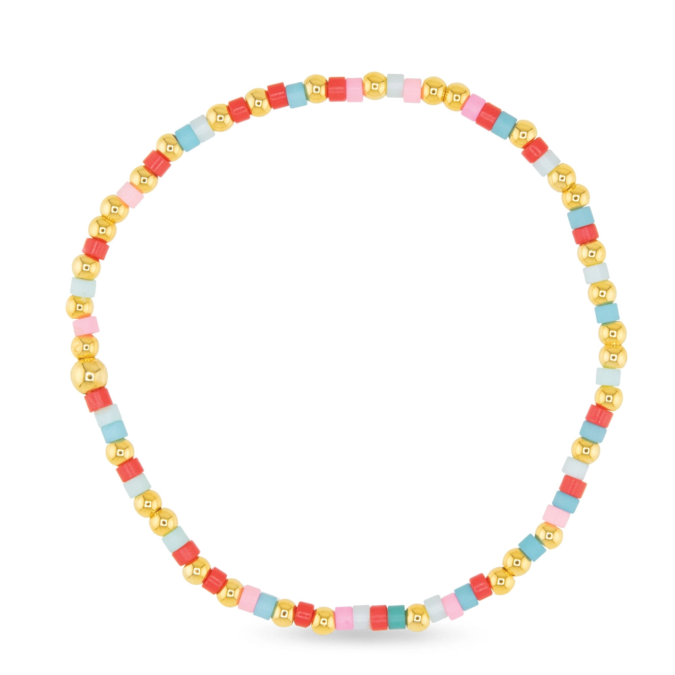 Stackable Gold Multi-Colored Stretch Bracelets