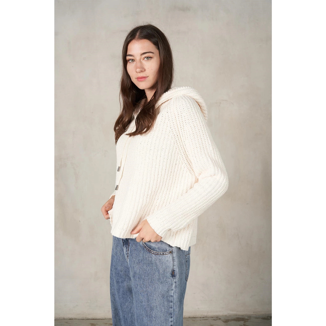 LALAMIA Hoodie Knit Sweater