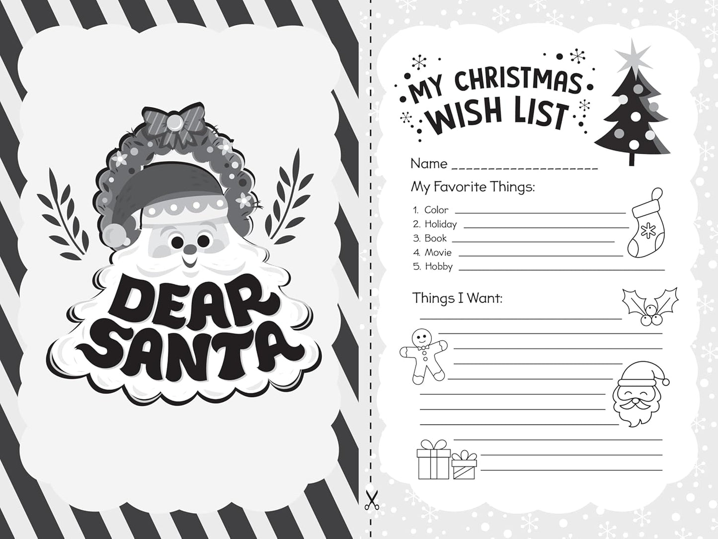 Dear Santa: A Christmas Wish List and Gratitude Journal for Kids