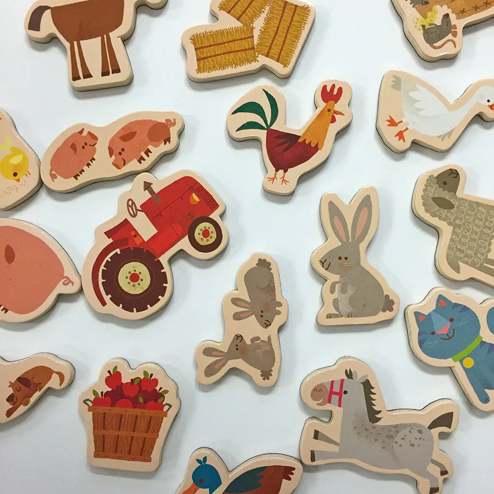 On the Farm Wooden Magnetic Set