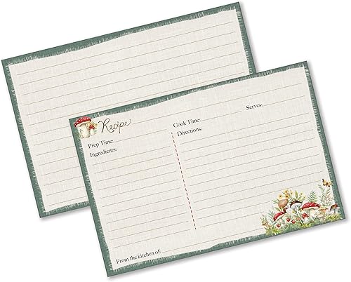 Woodland Mushrooms 4x6 Recipe Cards
