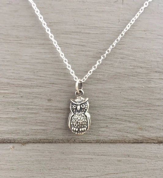 Sterling Silver Owl Necklace