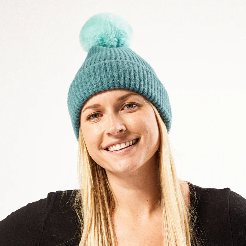 Plush Knit Pom Pom Beanie